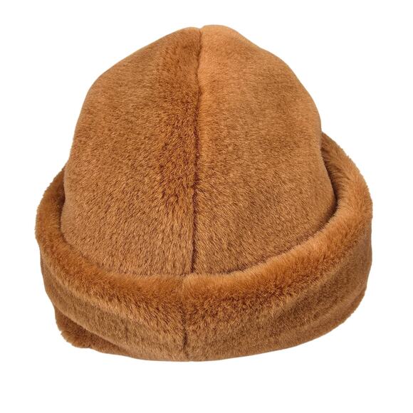 AH TANG TAILOR UNISEX BROWN FAUX FUR WINTER HAT – ROLLED BRIM, ONE SIZE - Picture 1 of 9